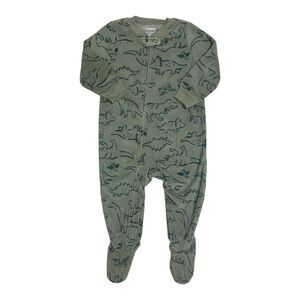 Green Dinosaurs - Carter's Baby and Toddler Boys Fleece Footie Pajama, Full Zip,